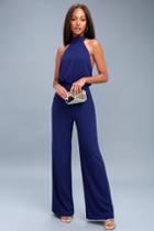 Moment For Life Royal Blue Halter Jumpsuit | Lulus