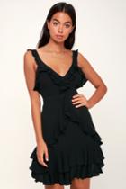 Dress Forum Carmela Black Ruffled Mini Dress | Lulus