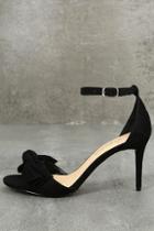 Daya By Zendaya Simms Black Suede Leather Ankle Strap Heels