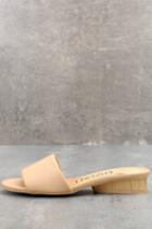 Addisyn Beige Slide Sandal Heels | Lulus