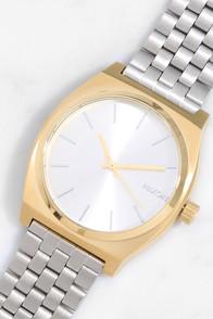 Nixon Time Teller Gold And Silver Watch