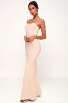 Stand In The Spotlight Blush Strapless Maxi Dress | Lulus