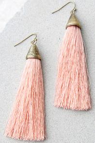 Lulus Frazzle Dazzle Pink Tassel Earrings