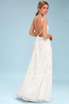 Faithfully Yours White Lace Backless Maxi Dress | Lulus