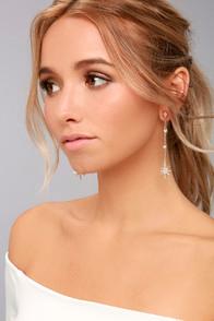 Lulus North Star Gold Rhinestone Earrings
