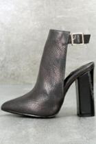 Beast | Kyliah Black Snake Print High Heel Ankle Booties | Lulus