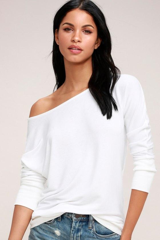 Olive + Oak Travis White Long Sleeve Sweater Top | Lulus