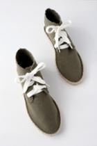 Qupid Kellan Olive Canvas Chukka Espadrilles | Lulus