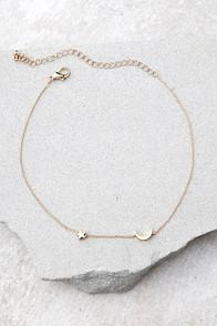 Lulus Moonscapes Gold Choker Necklace