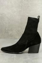 Matisse Flash Black Suede Leather Pointed Mid-calf Boots