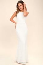 Lulus | Ephemeral Allure Ivory Lace Maxi Dress | Size X-large | White | 100% Polyester