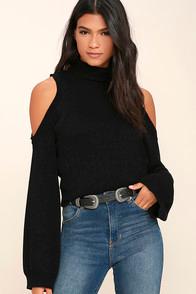 Lulus Spoiler Alert Black Turtleneck Sweater