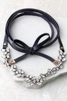Lulus Telekinetic Black Rhinestone Wrap Necklace