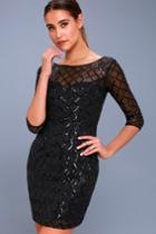 Party Favor Black Sequin Bodycon Dress | Lulus