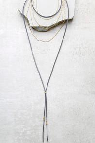 Lulus Admiration Gold And Grey Layered Choker Necklace
