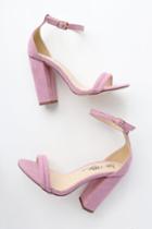 So Me Bex Lilac Suede Ankle Strap Heels | Lulus
