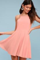 Call To Charms Blush Pink Skater Dress | Lulus