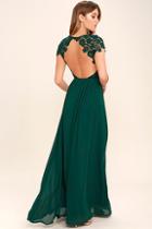 Lulus The Greatest Forest Green Lace Maxi Dress