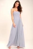 Cocolove Romantic Ballad Grey Strapless Maxi Dress | Lulus