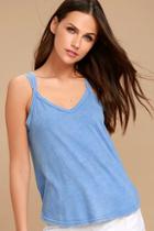 Rvca Eslow Washed Blue Tank Top