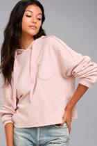 Others Follow Work It Blush Pink Cropped Hoodie