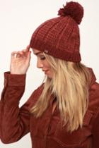 Billabong Chill Out Wine Red Pom Pom Beanie | Lulus