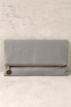 Lulus Get Up And Go Grey Clutch