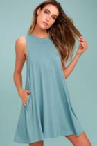 Rvca | Sucker Punch 2 Slate Blue Swing Dress | Size Small | Lulus