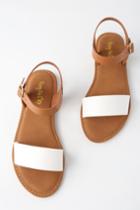 Bamboo Taryn White Flat Sandal Heels | Lulus