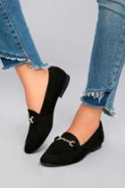 Qupid Molly Lynn Black Suede Loafers | Lulus