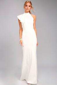 Lulus Margaux White One-shoulder Maxi Dress