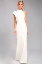 Lulus Margaux White One-shoulder Maxi Dress