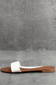 Liliana Nori White Slide Sandals