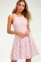 Daisy Date Lavender Lace Skater Dress | Lulus