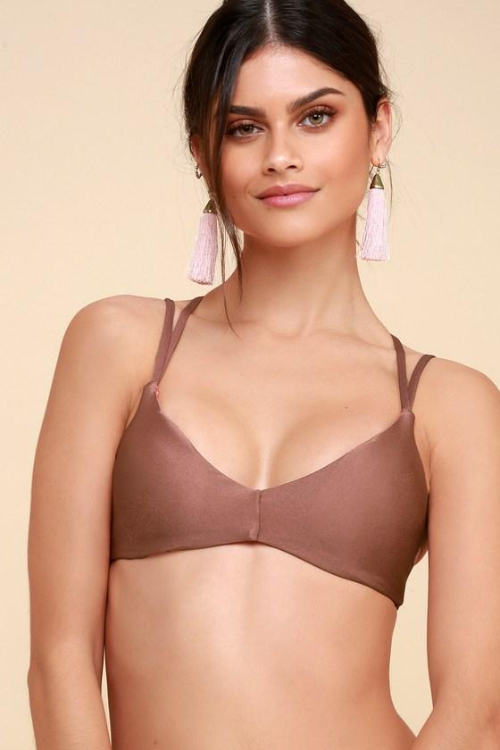 Maaji Shimmering Cognac Porto Mauve Reversible Bikini Top | Lulus