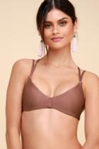 Maaji Shimmering Cognac Porto Mauve Reversible Bikini Top | Lulus