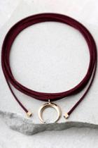 Lulus Cosmic Dancer Gold And Burgundy Wrap Necklace
