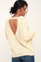 Jack By Bb Dakota Know Thyself Ivory Knit Cutout Sweater | Lulus