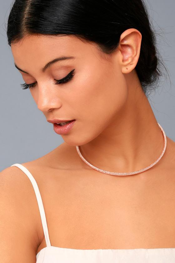 Lulus | Completely Charming Rose Gold Collar Necklace | Pink