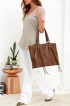 Lulu*s Braid To Order Brown Tote