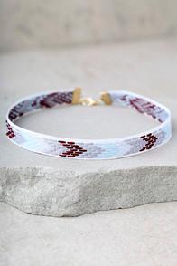 Lulus Nediva White Embroidered Choker Necklace