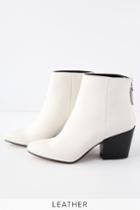 Dolce Vita Coltyn Off-white Leather Pointed Toe Ankle Booties | Lulus