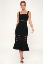 Finders Keepers Sangria Black Midi Dress | Lulus