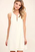 Lulus Near Or Bar Cream Shift Dress