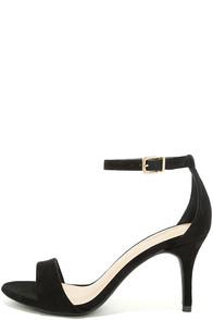 Wild Diva Lounge Lover Black Suede Ankle Strap Heels