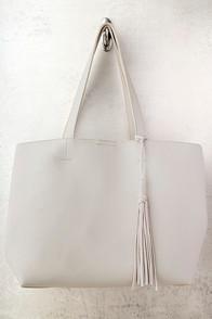 Lulus Timeless Beauty Light Grey Tote