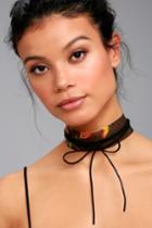 Lulus | Rose For Today Black Floral Print Necklace Set | Vegan Friendly