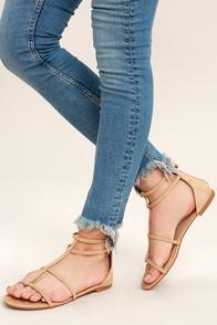 Betani Jayne Camel Suede Gladiator Sandals