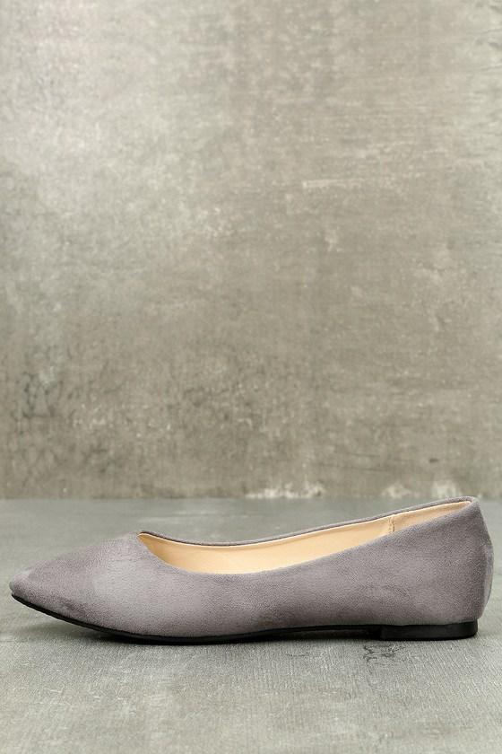 Bella Marie | Holly Grey Suede Flats | Size 5.5 | Vegan Friendly | Lulus
