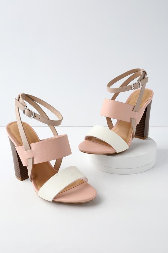 Bamboo Kassy Rose Pink Multi Ankle Strap Heels | Lulus